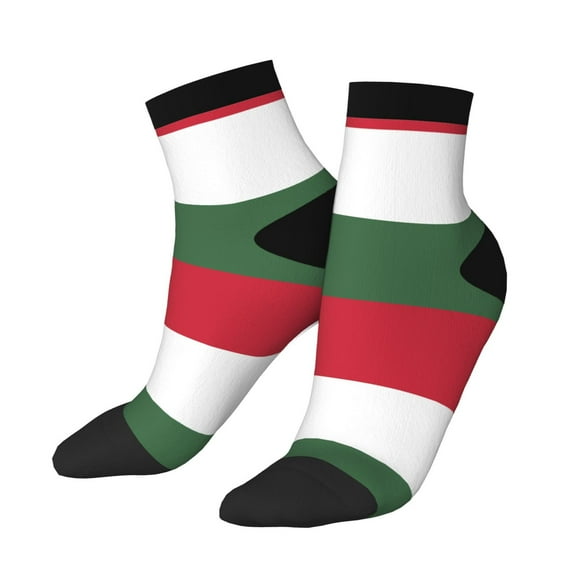 Women Men Athletic Socks Hungarian Flag Cushioned Quarter Ankle Socks