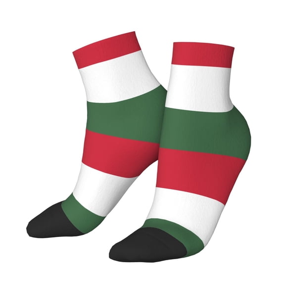 Women Men Athletic Socks Hungarian Flag Cushioned Quarter Ankle Socks