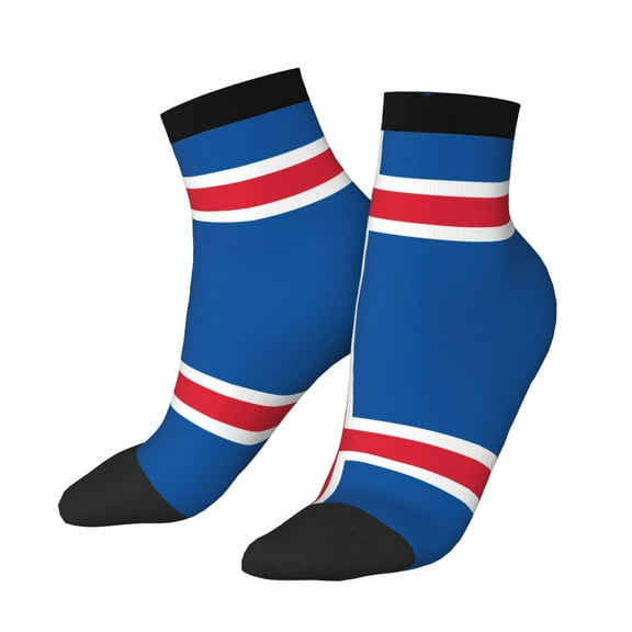 Women Men Athletic Socks Iceland Flag Cushioned Quarter Ankle Socks