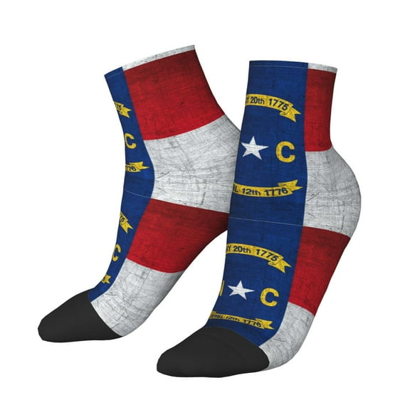 Women Men Athletic Socks North Carolina Flag Cushioned Quarter Ankle Socks