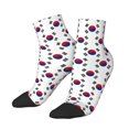 thumbnail image 1 of Women Men Athletic Socks South Korean Flag Cushioned Quarter Ankle Socks, 1 of 7