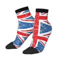 thumbnail image 1 of Women Men Athletic Socks Union Jack Flag Cushioned Quarter Ankle Socks, 1 of 7