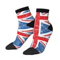 thumbnail image 1 of Women Men Athletic Socks Union Jack Flag Cushioned Quarter Ankle Socks, 1 of 7