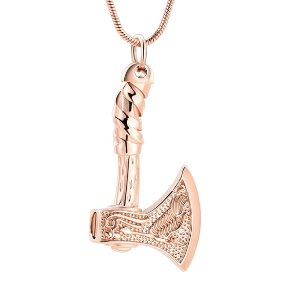 Women Men Axe Pendent for Ashes and Chain Cremation Jewelry for Ashes Urn Necklace Lockets for Human Ashes Holder