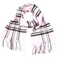 thumbnail image 1 of TZ Promise Women Men Baby Pink Plaid Scarves Classic Warm Soft with Fringes for Winter, 1 of 2