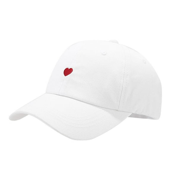 Women Men Baseball Cap Heart Embroidered Adjustable Ball Cap