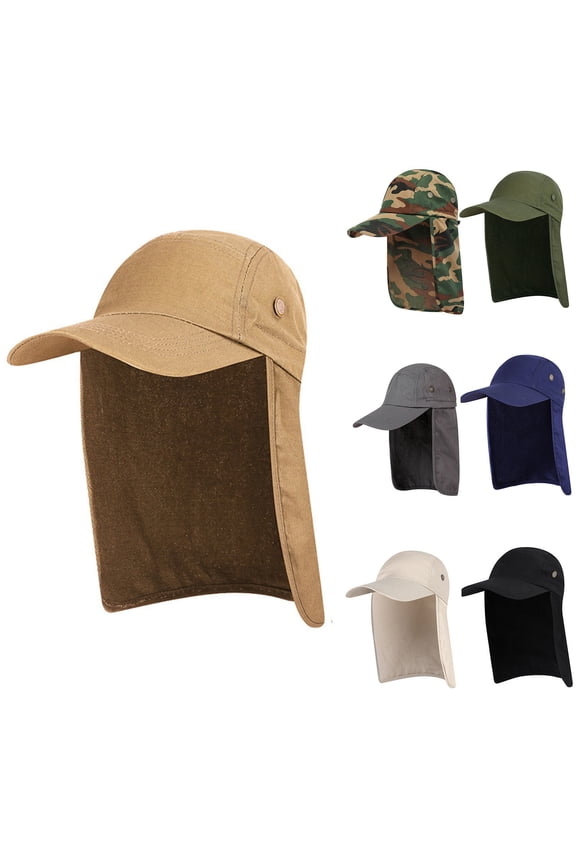 Women Men Baseball Cap Summer Helii Under $5 UPF 50+ Sun Protect Adjustable Fishing Hat with Neck Flap Casual Foldable Breathable Bucket Hat Beige 2026 New