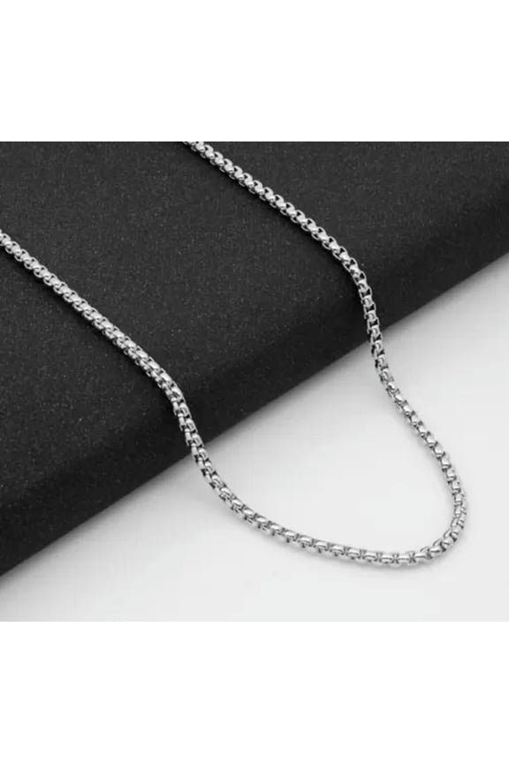 Women Men Black Gold Silver Stainless Steel 2mm Round Box Chain Necklace 12-32"