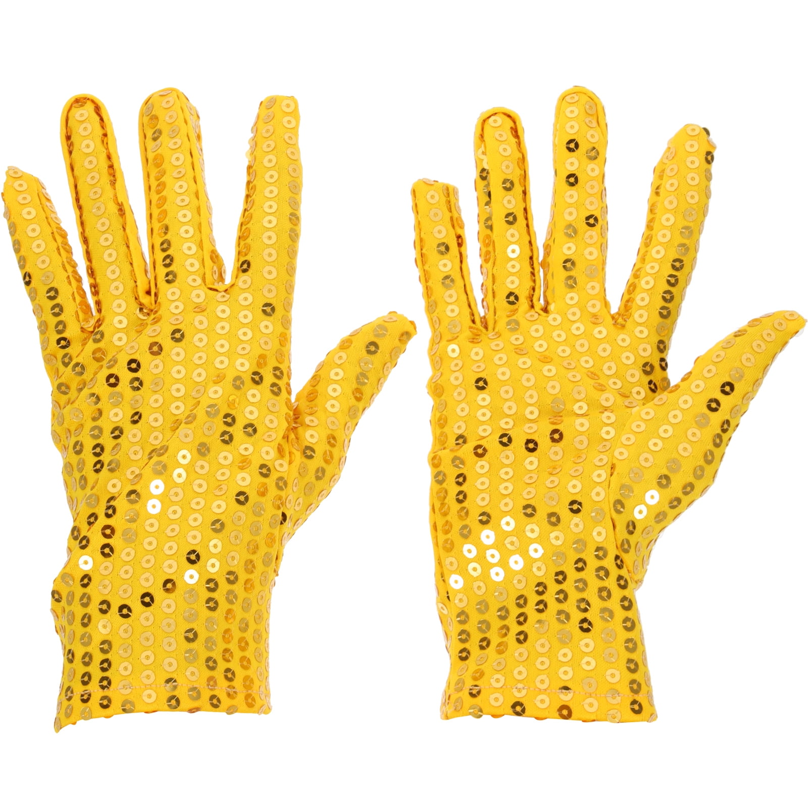 Women Men Bling Bling Costume Gloves Wrist Length Short Sequins Gloves