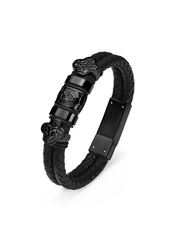 Women Men Braided Leather Bangle Funeral Urn Bracelet for Ashes Holder Cremation Jewelry for Ashes of Loved One