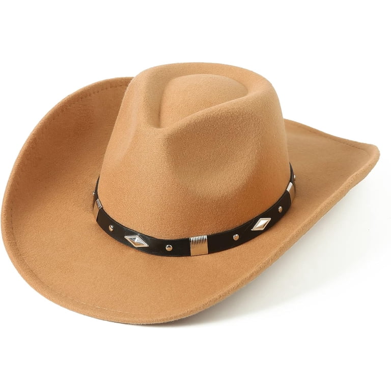 2298 Women Men Classic Felt Wide Brim Western Cowboy Cowgirl Hat With Belt Women Men Classic Felt Wide Brim Western Cowboy Cowgirl Hat  main image 2