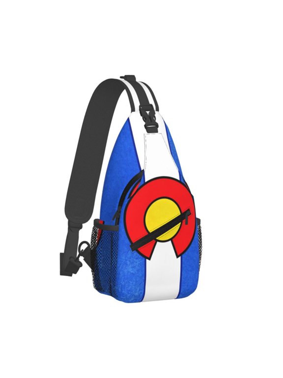 Women Men Colorado Flag Pattern Sling Backpack Casual Shoulder Sling Bag Gym Travel Hiking Daypack