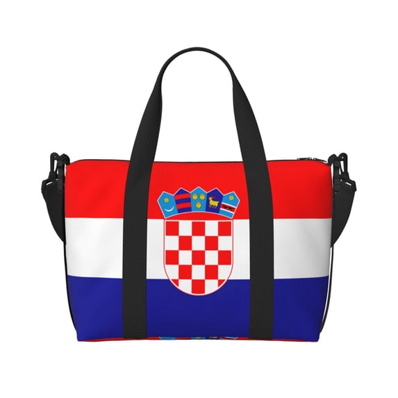 Women Men Croatian Flag Gym Duffel Bag Travel Carry On Weekender Overnight Tote Personal Item Bag