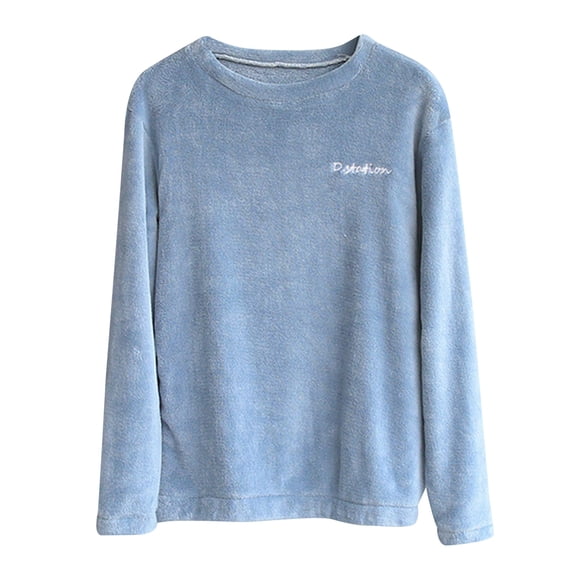 Women&Men Cute Velvet Sleepwear Hoodies Sweatshirt Sweatpants Solid Nightwear Homewear Blouse Light Long Sleeve Sweaters Women Sleep