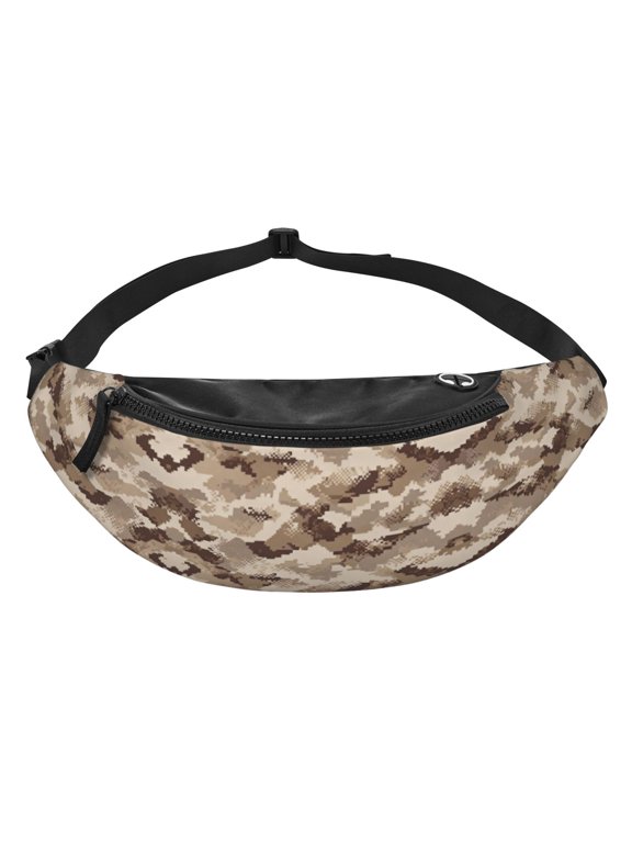 Women Men Desert Digital Camouflage Fanny Pack Sling Crossbody Bag for Outdoor Travel Sports Hiking