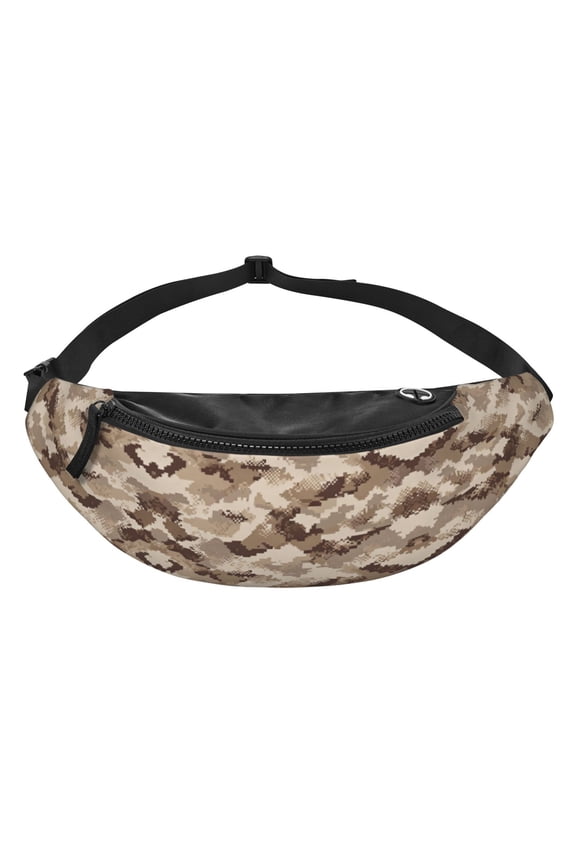 Women Men Desert Digital Camouflage Fanny Pack Sling Crossbody Bag for Outdoor Travel Sports Hiking