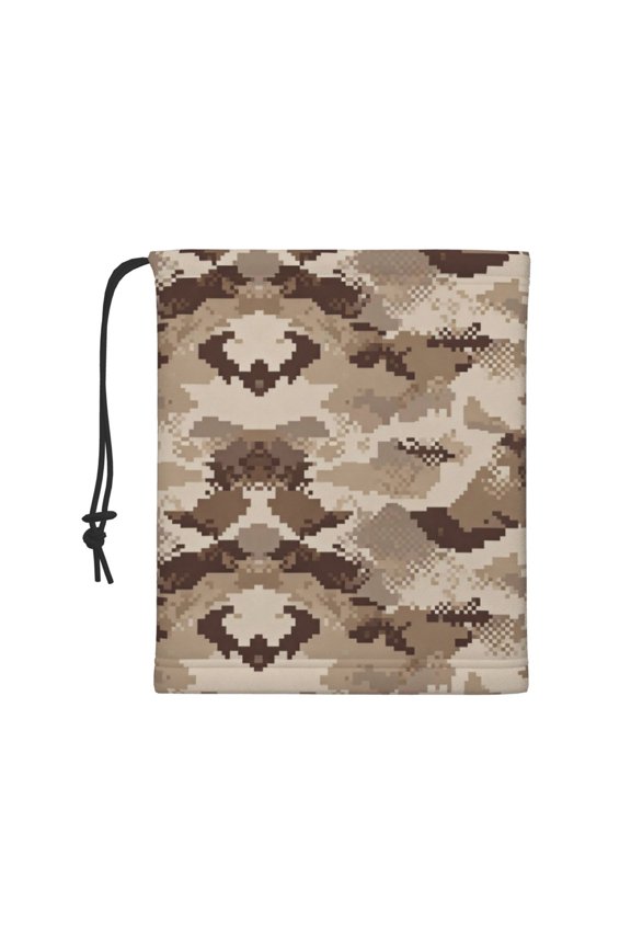 Women Men Desert Digital Camouflage Neck Gaiter Warmer Winter Fleece Scarves Beanie Hat