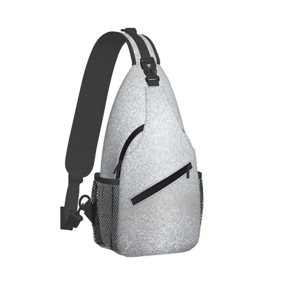 Women Men Diamond Silver Pattern Sling Backpack Casual Shoulder Sling Bag Gym Travel Hiking Daypack