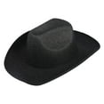 thumbnail image 1 of Women Men Disco Sparkly Cowboy Hat for Music Festivals Party Space-Black, 1 of 5