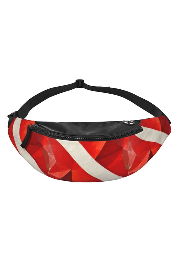 Women Men Diver Down Flag Fanny Pack Sling Crossbody Bag for Outdoor Travel Sports Hiking
