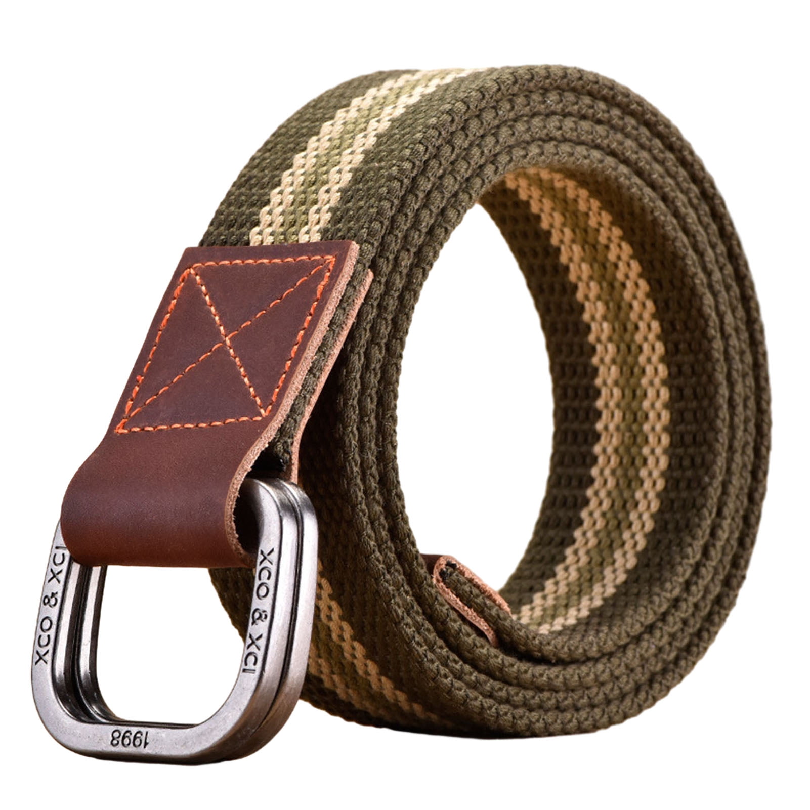 Women\'s Two-Tone Canvas Brown & Cream Belt Ivory Canvas Belts for Women for sale | eBay main image 2