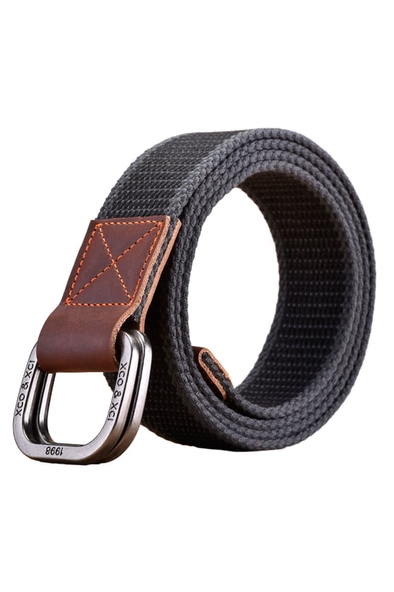 Women Men Double Ring Buckle Canvas Belt Simple Casual Versatile Youth Cargo Waist Band Outdoor Sport Jeans Accessories