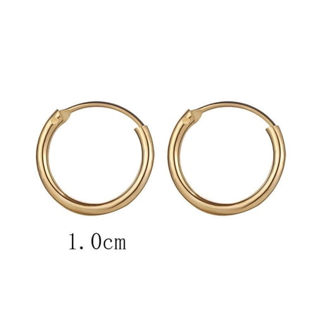 Women Men Ears Rings Silver Color Cartilage Piercing Loop Goth Stud Earrings Small Circle Hoop Earrings GOLD 1CM
