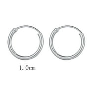 JINGTING Women Men Ears Rings Silver Color Cartilage Piercing Loop Goth Stud Earrings Small Circle Hoop Earrings SILVER 1CM