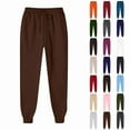 thumbnail image 1 of Women Men Fashion Solid Color Elastic Waist Sweatpants Sport Pants Drawstring High Waist Comfy Fall Winter Joggers Pants with Pockets, 1 of 5