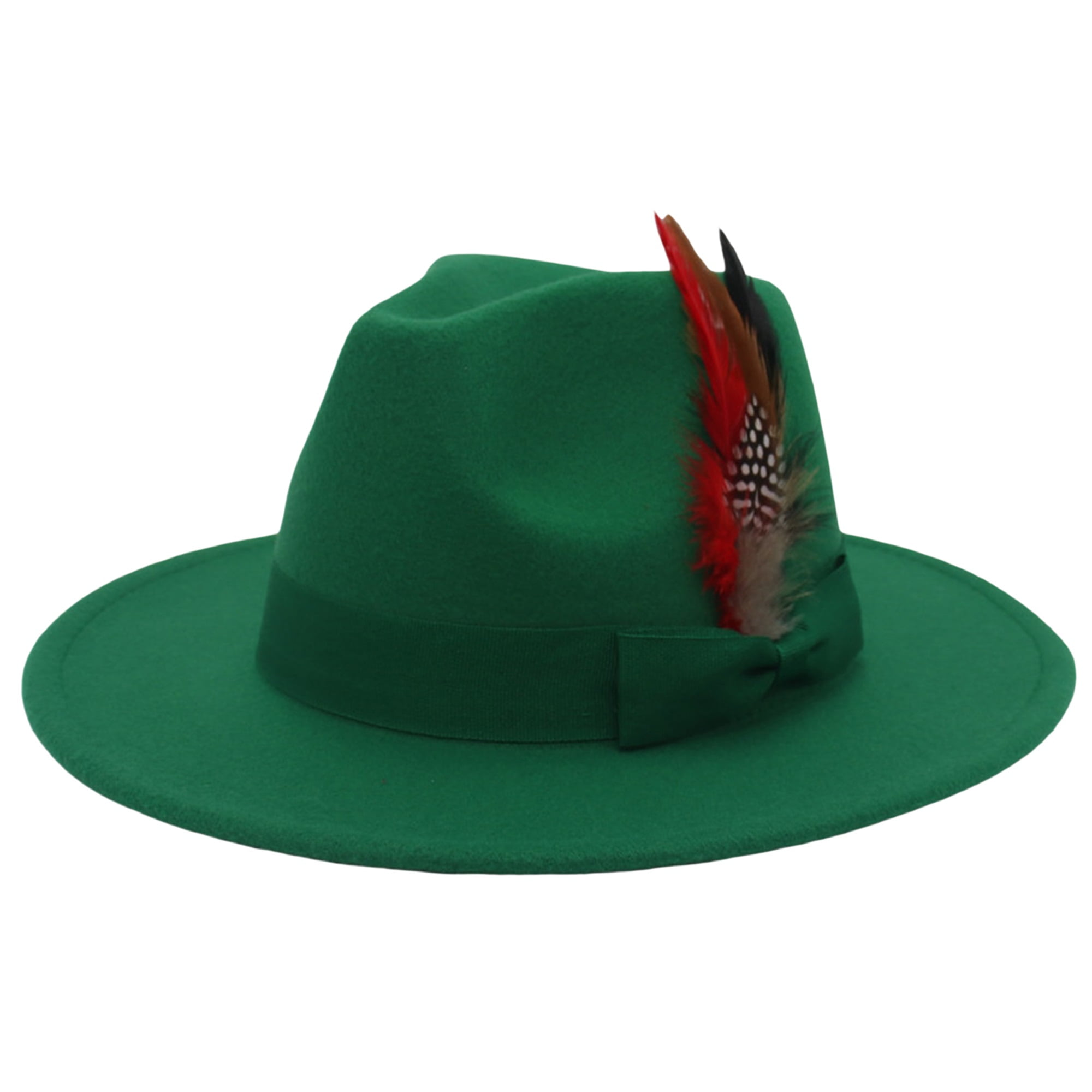 Women Men Feather Hat Vintage Elegant Soft Wide Brim Fedora  display picture 1