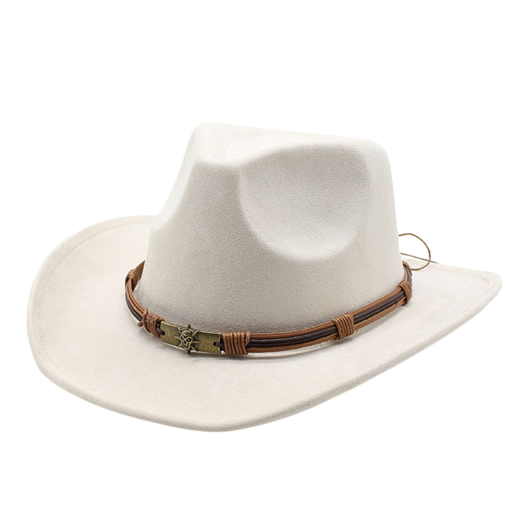 Women Men Western Cowboy Hat Retro Feather Fedora Hat for Hiking Rave Party  Travel Costume Accessories 