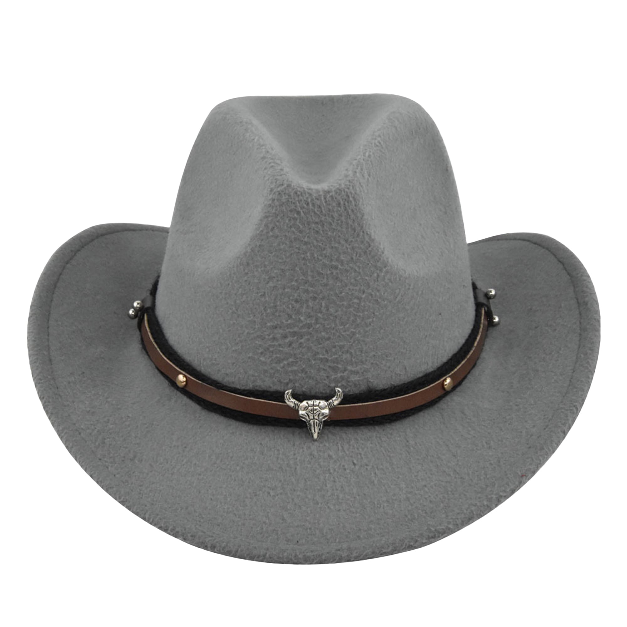 5521 Women Men Felt Wide Brim Western Cowboy Hats Belt Buckle Panama Lanzom Women Men Felt Wide Brim Western Cowboy Hats Belt  main image 2