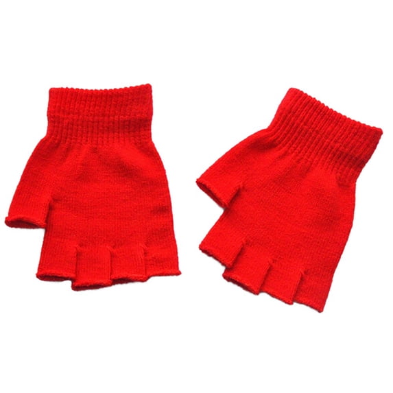 Women & Men Fingerless Gloves Half Finger Winter Warm Knit thermal for Working Running Biking Driving Typing Men Women Black