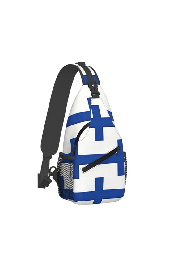 Women Men Flag Of Finland Sling Backpack Casual Shoulder Sling Bag Gym Travel Hiking Daypack