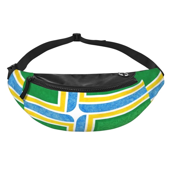 Women Men Flag Of Portland Oregon Fanny Pack Sling Crossbody Bag for Outdoor Travel Sports Hiking