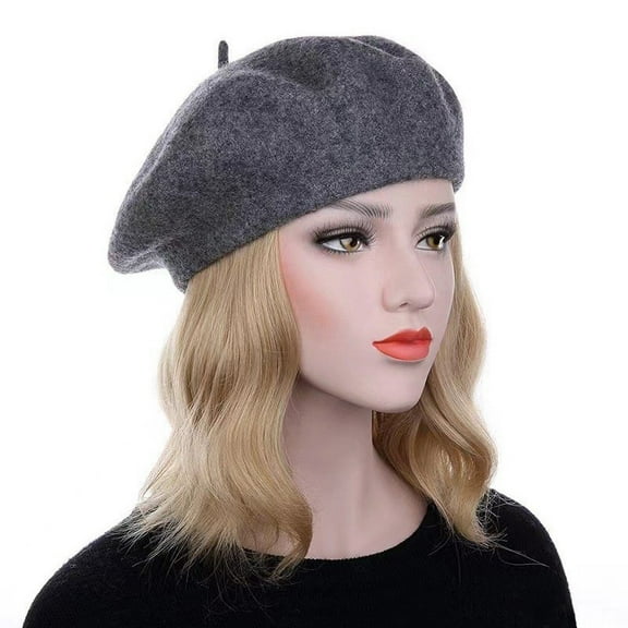 Women Men French Beret Hat Solid Artist Hat Wool Adult Beret Spring Winter Warm Beanie Cap Fashion Ladies