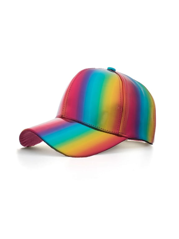 Women Men Futuristic Rainbow Iridescent Reflective Baseball Cap Colorful Changin