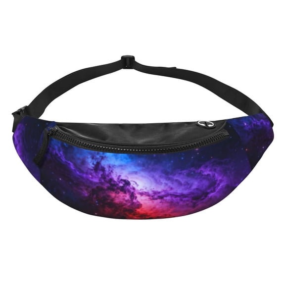 Women Men Galaxy Print Fanny Pack Sling Crossbody Bag for Outdoor Travel Sports Hiking