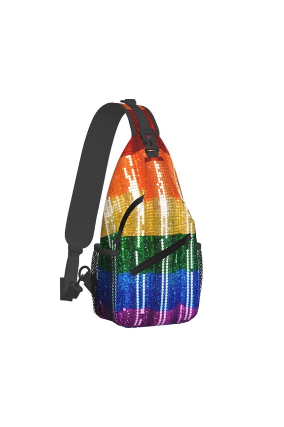 Women Men Gay Pride Rainbow Flag Crossbody Sling Bag Casual Chest Bakpack