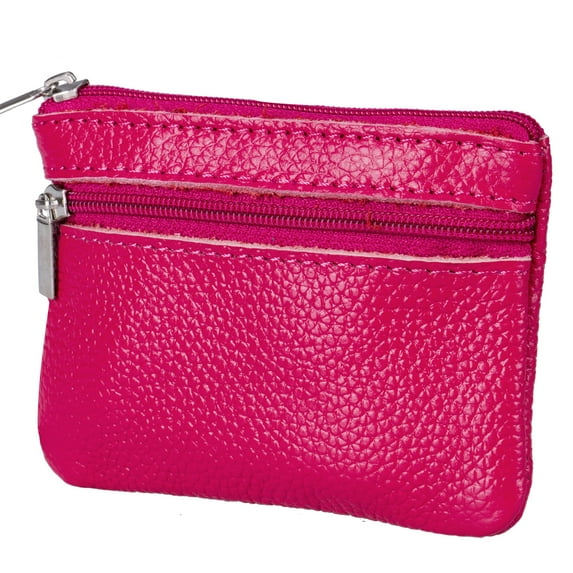 Women Men Genuine Leather Mini Zip Coin Key Purse Money Wallet Pouch Gift Purse Card Coin Key Holder Purse Clutch