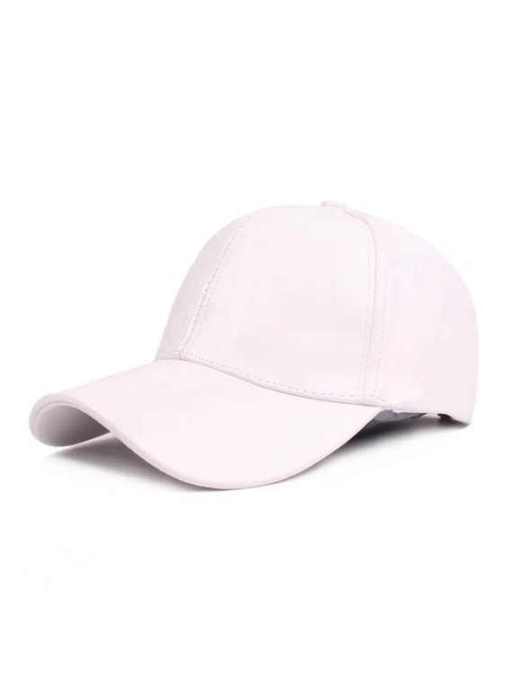 Women Men Hat PU Leather Baseball Cap Visor Light Board Solid Men Hip Hop Cap Outdoor Sun Hat Adjustable Sports Caps ,Durable Quality