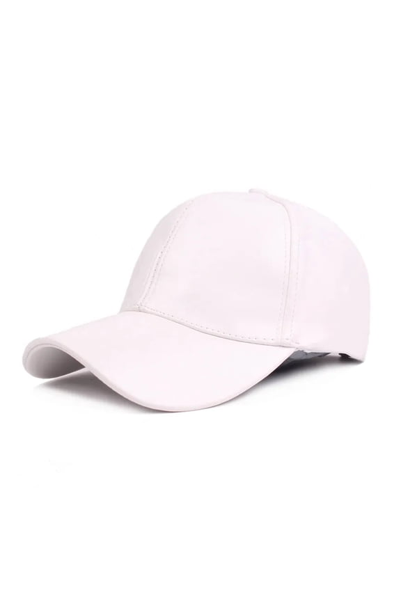 Women Men Hat PU Leather Baseball Cap Visor Light Board Solid Men Hip Hop Cap Outdoor Sun Hat Adjustable Sports Caps ,Fashion Design