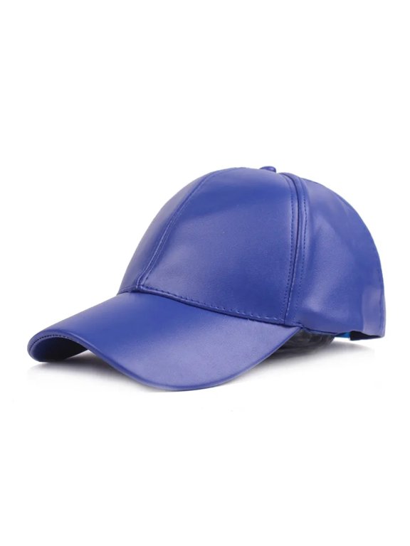 Women Men Hat PU Leather Baseball Cap Visor Light Board Solid Men Hip Hop Cap Outdoor Sun Hat Adjustable Sports Caps ,Unisex