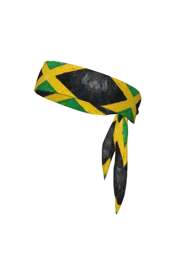 Women Men Headbands Tie Jamaica Flag Athletic Hair Head Band Sport Sweat Yoga Workout Sweatbands