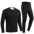 thumbnail image 1 of Women Men Heated Underwear Set Thermal Base Layer Heating Zones Fleece Lined Heated Jumper and Heated Leggings Heated Long Johns USB Charging Electric Body Warmer Heated Sleepwear Loungewear Black M, 1 of 7