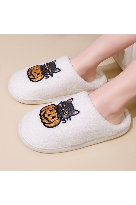 Women Men House Slippers Casual Warm Soft Plush Slip-on Home Shoes Outdoor Indoor Anti Slip Bedroom Shoes