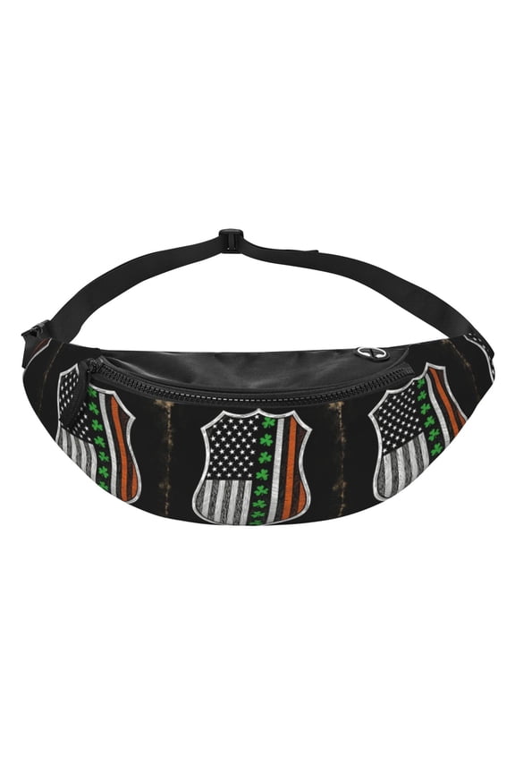 Women Men Irish America Flag Fanny Pack Sling Crossbody Bag for Outdoor Travel Sports Hiking