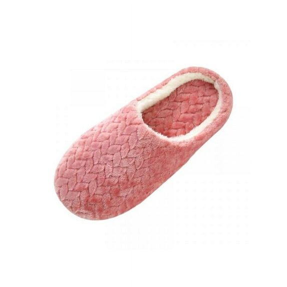 Women Men Jacquard Soft Bottom Suede Indoor Non-slip Cotton Slippers