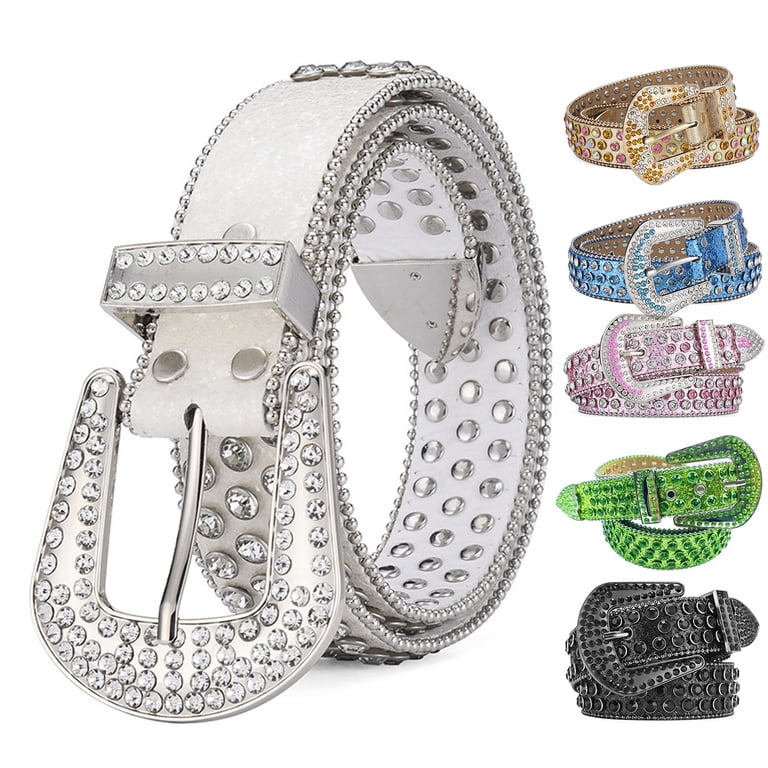 NEW Leather Rock Adjustable Stoned Belt s-l400.jpg main image 4