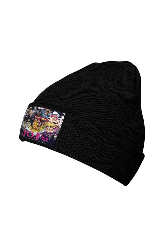 Women Men JoJo Bizarre Adventure Beanies Graphic Knitted Hat Women Winter Soft Warm Cap